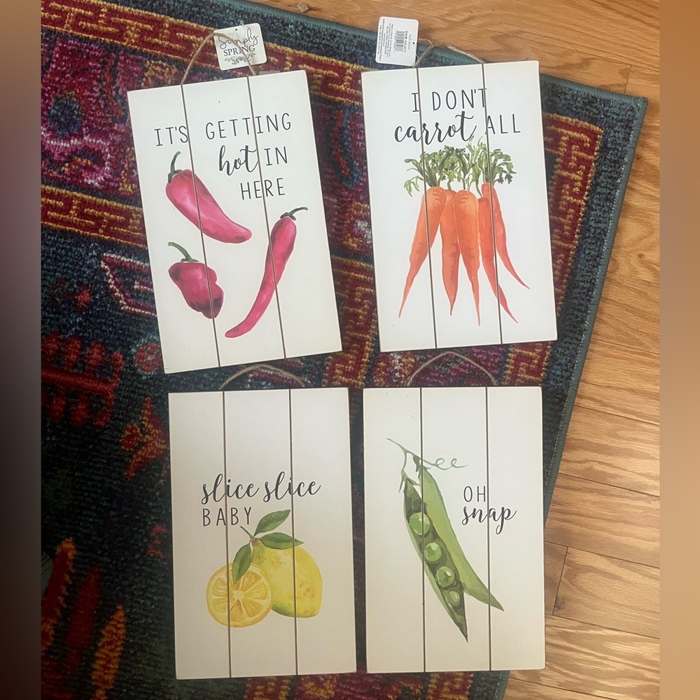 Vegetable Wall Decor 4 piece set